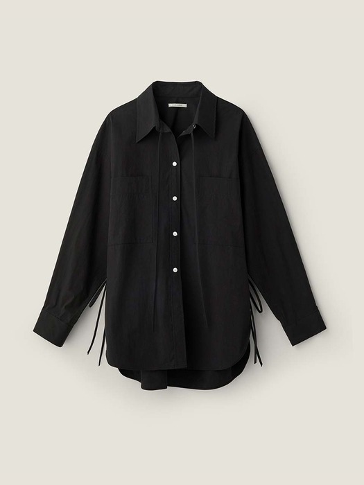 String loose fit shirt - Black