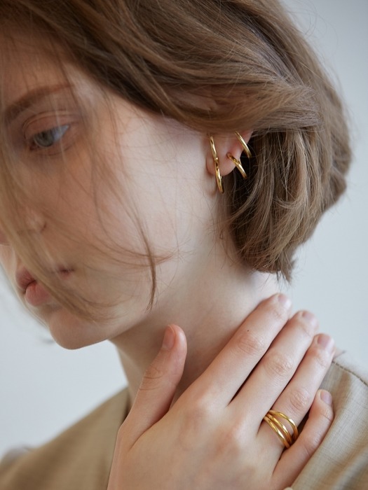 3 earcuff earring gold