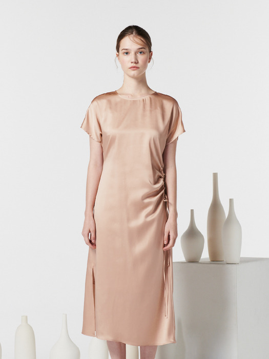 SILKY LONG DRESS-LIGHT PINK