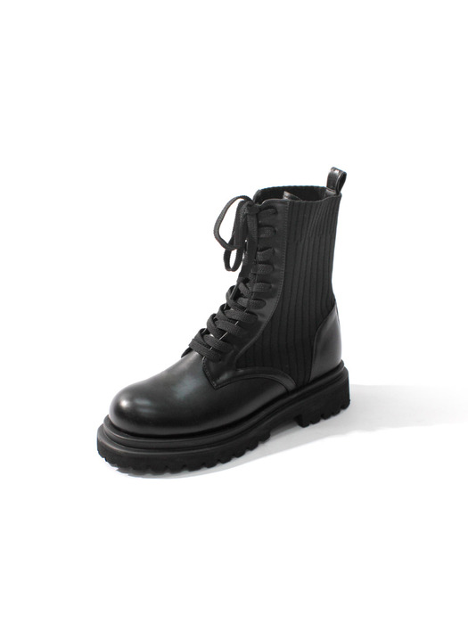 리아나 니트 레이스업 워커 부츠_B1525 / Riana Knit Lace-Up Walker Boots
