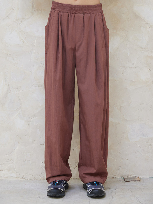 Washed Nylon 6PK Pants [Pink]