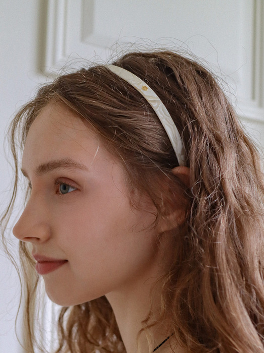 Ivory and gold cellulose slim hair band