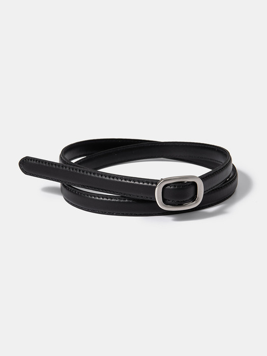 (W) simple slim belt (T008_black)
