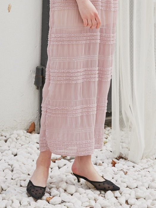 See-Through Lace Long Dress_Pink