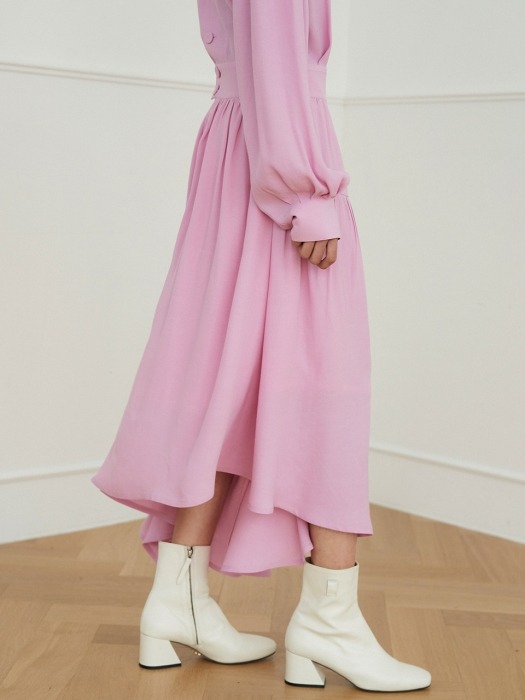 layer flare dress_fancy pink