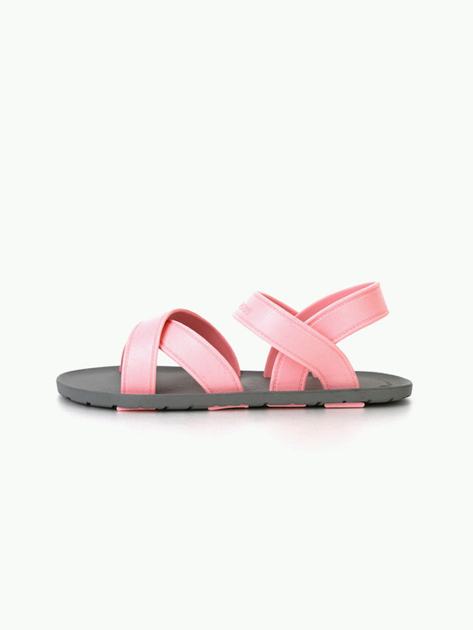 MC06 Cross Sandal, Gray-Light pink