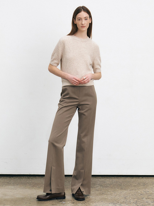 FRONT SLIT WOOL TAILORED PANTS [3COLORS]