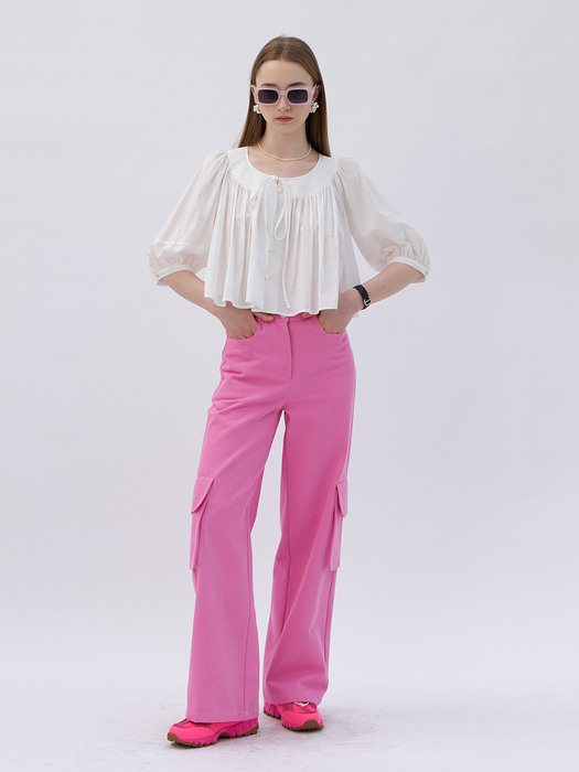 23 Spring_ Ivory Flare Blouse