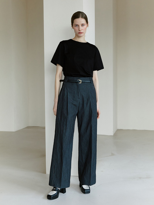 RTS SIDE STITCH ONE TUCK TROUSERS_2COLORS
