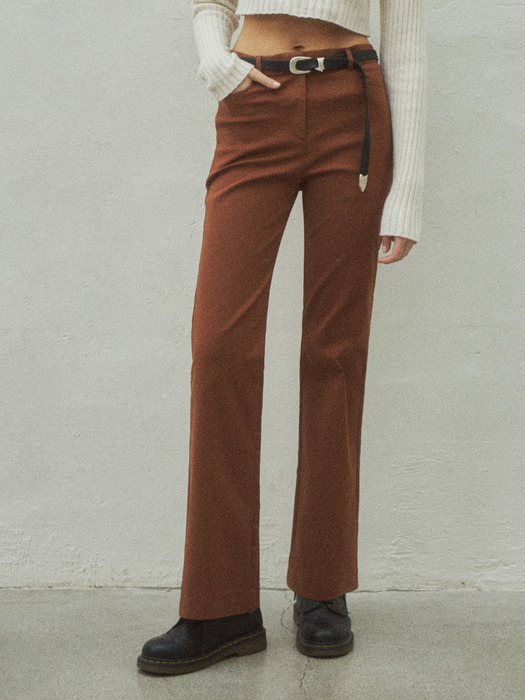 [Essential] Boot-Cut Trousers_CTB503(Brown)
