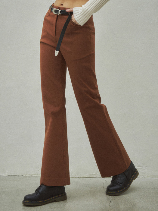 [Essential] Boot-Cut Trousers_CTB503(Brown)