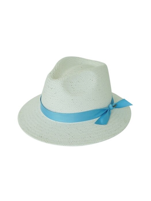 [UNISEX] basic mannish panama hat white (7 ribbon color)