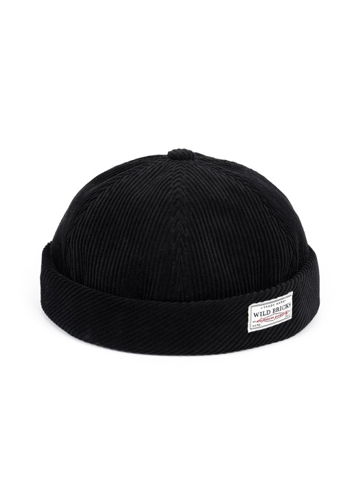 BS CORDUROY BRIMLESS CAP (black)