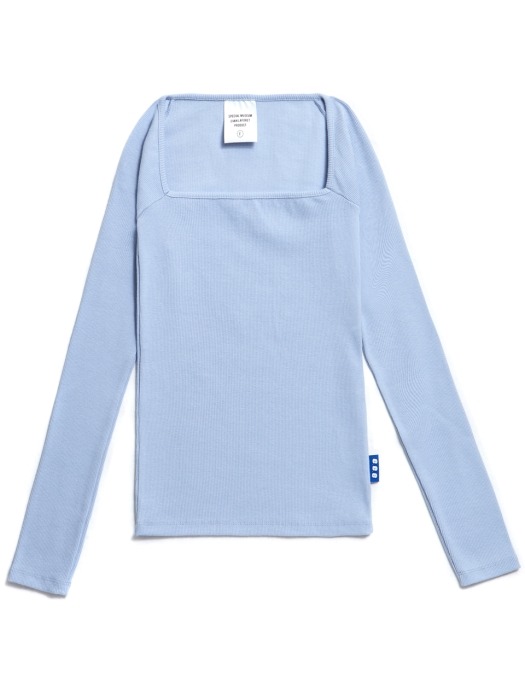EVAN SQUARE NECK T-SHIRTS SKYBLUE