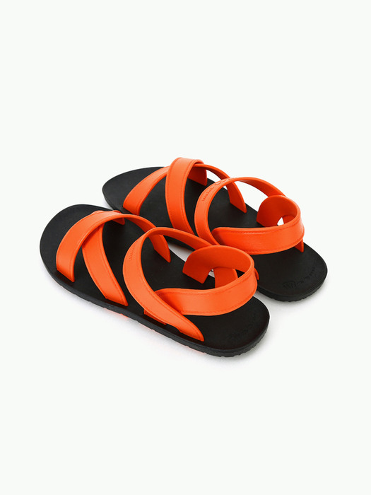 MC06 Cross Sandal, Black-Orange