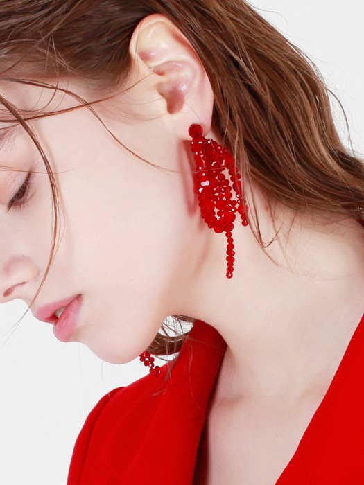 Red Crystal Ivy Earring