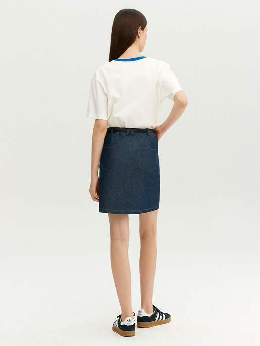 MONOPOLI H-line skirt (Indigo blue)