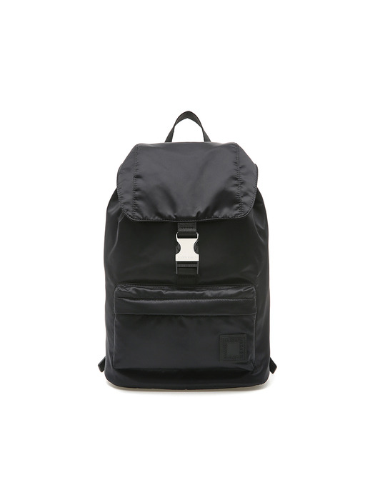 Buckle Nylon Backpack, Black