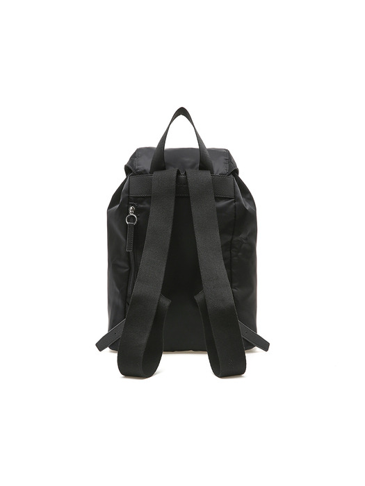 Buckle Nylon Backpack, Black