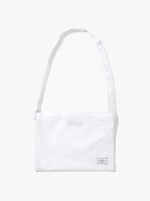 Seersucker Shoulder Bag - White