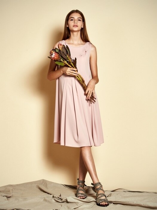 Sleeveless Frill Dress_ Pink