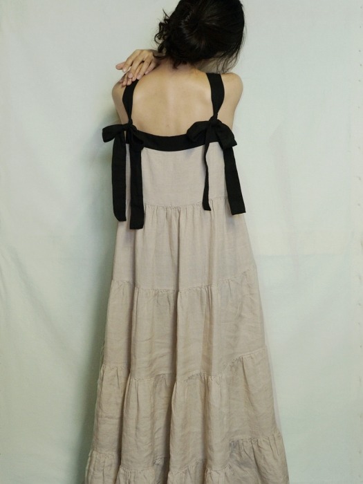린넨 티얼드 드레스 : Linen tiered dress