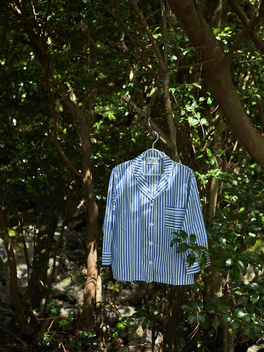 Steady Stripe Pajama Set (Serenity Blue)