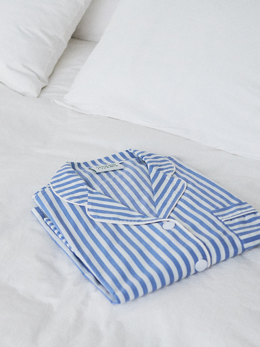 Steady Stripe Pajama Set (Serenity Blue)