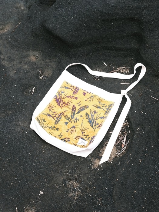 [Patchwork Canvas Bag] Banana Leaves - Mustard