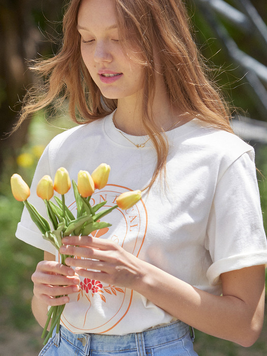 Tulip Print T-shirt - Off White
