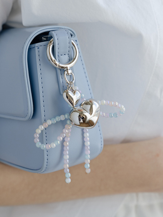 WIL602 Heart Color Bead Keyring