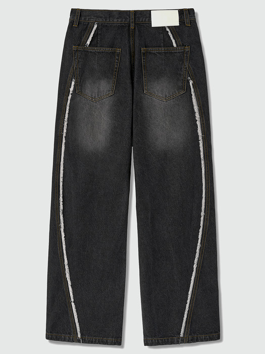 Curved Wide Jeans DCPT033SCBlackB