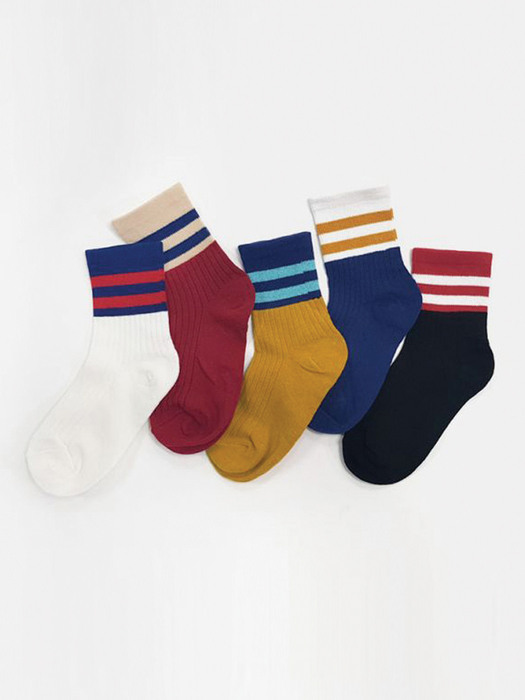 [5SET] Line 칼라 socks