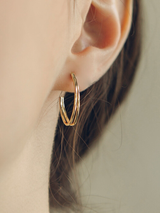 two line simple earrings (2colors)