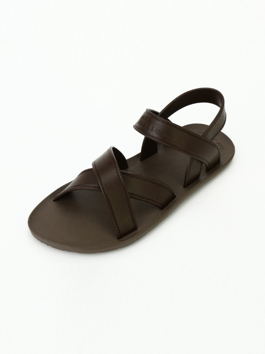 MC06 Cross Sandal, Brown-Chcolate