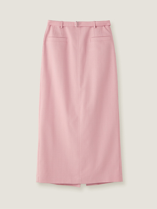 H-line belt skirt - Pink