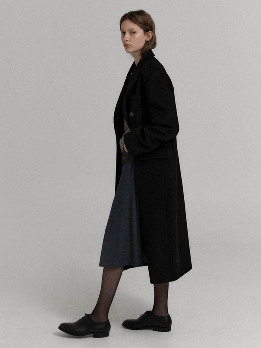 Royal cashmere double coat (Black)