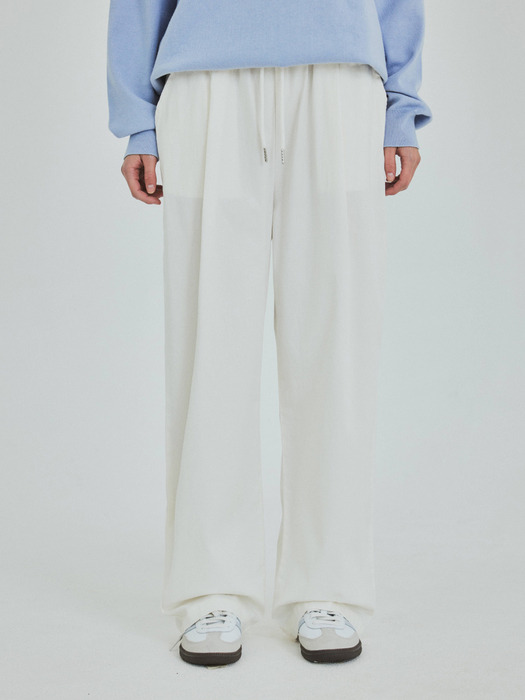 W/Easy Cotton Semi-Wide Banding Pants(4color)