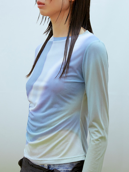 Asymmetric Ruched Top (BLUE)