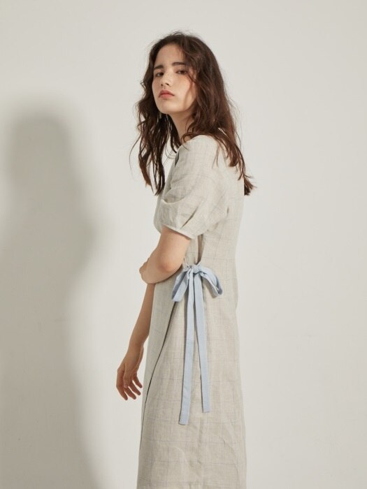 bias-overlap linen dress