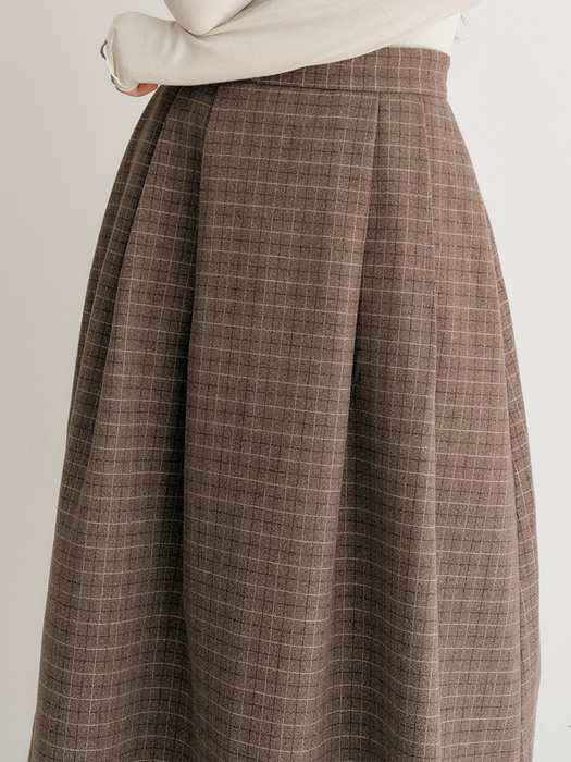 monts 1371 flared long skirt (brown)