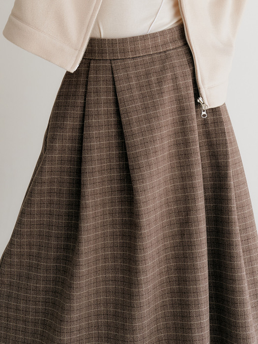 monts 1371 flared long skirt (brown)