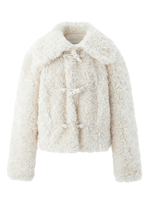 Toggle fur jacket - Ivory
