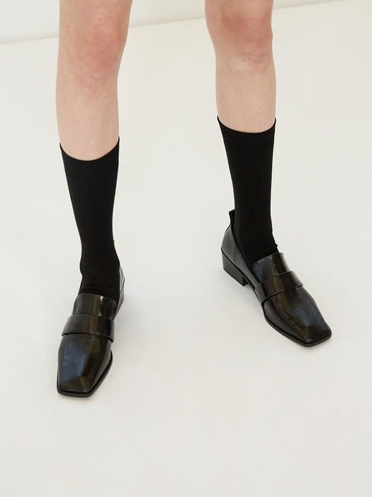 Louis Loafers Leather Black 4cm heels
