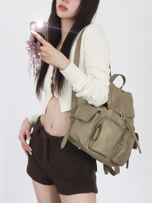 Hey Double Pocket Backpack M (헤이 더블 포켓 백팩 미듐)_2Colors