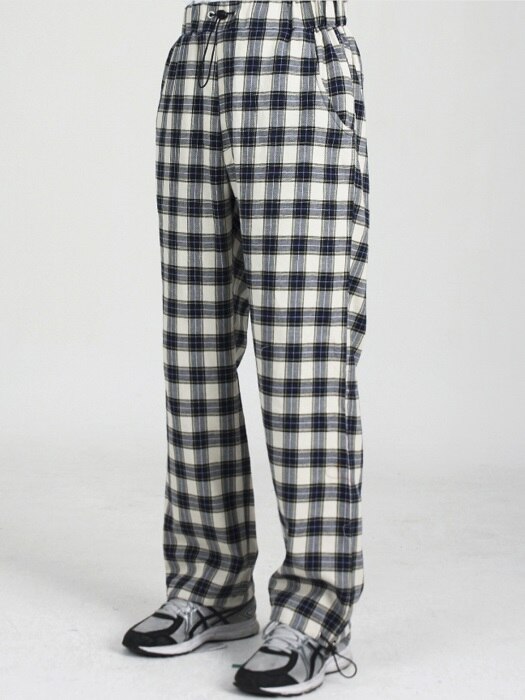 CHECK SUIT RELAX PANTS (BLUE)