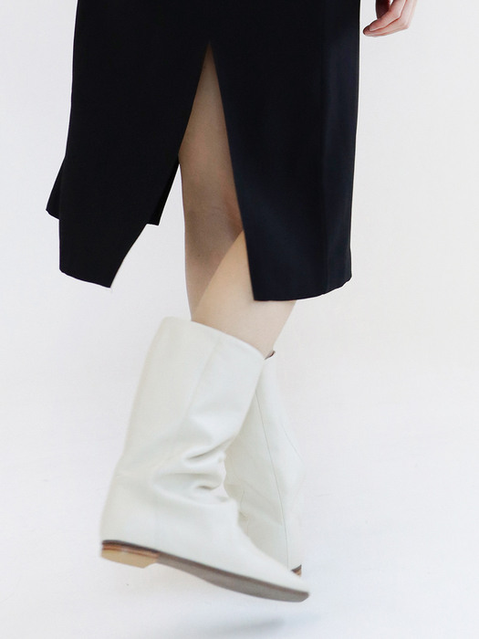 point_wrinkle short boots_ivory_20510