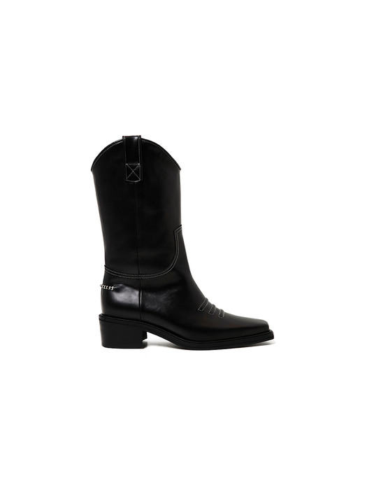 50mm Marfa Western Middle Boots (BLACK)