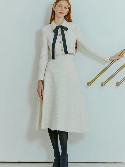 Niki Wool Tweed Midi Skirt_2colors