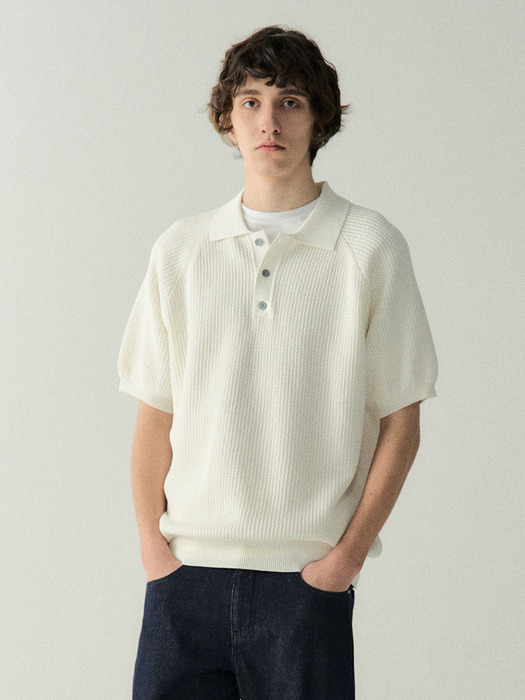 Button Point Knit_Ivory